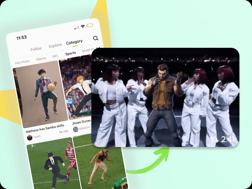 Choose from pre-made sports highlight video templates