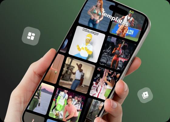 Ready-to-use video templates help you go viral